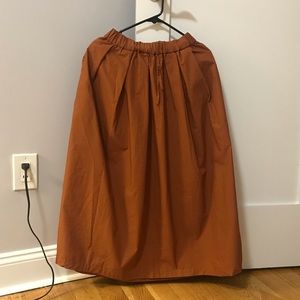 Organic Cotton Skirt Muji Burnt Orange Pockets
